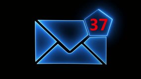 Glowing email icon with notification unread messages received mailbox - Powered by Shutterstock - Get 15% off with code: PIKWIZARD15