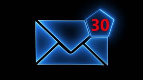 Neon email counter icon notification unread message simple glowing light - Powered by Shutterstock - Get 15% off with code: PIKWIZARD15