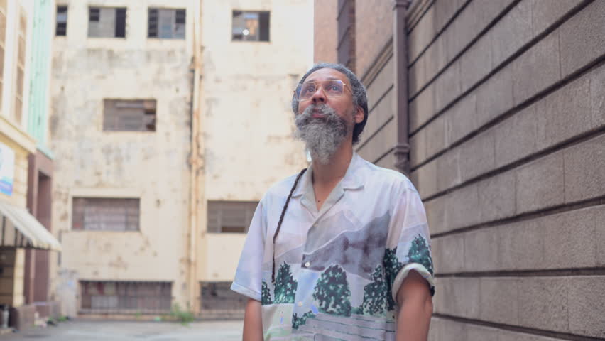 Man seen walking down street