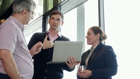 Business team discussing project with laptop computer in office, colleagues collaborate on strategy and planning marketing, sharing and brainstorming, conference and presenting, teamwork for success. - Powered by Shutterstock - Get 15% off with code: PIKWIZARD15