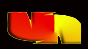 Black background with large glossy red and yellow 3D curved shapes. - Powered by Shutterstock - Get 15% off with code: PIKWIZARD15