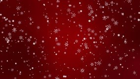 Enchanting Looping Animation of Floating Snowflakes on a Rich Red Background, Perfect for Holiday and Christmas Themes, Creating a Magical Winter Atmosphere - Powered by Shutterstock - Get 15% off with code: PIKWIZARD15