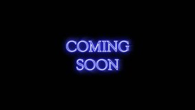Electric Blue Neon Coming Soon Text Animation Dark Background Futuristic Announcement Reveal Cinematic Intro Motion Graphic - Powered by Shutterstock - Get 15% off with code: PIKWIZARD15