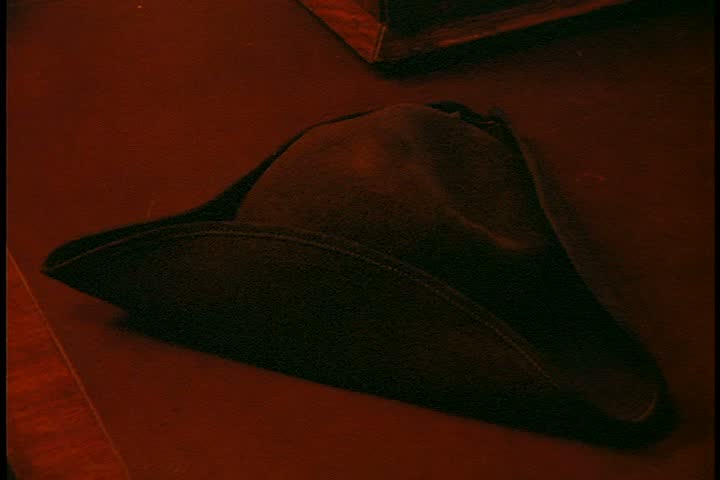 Historical reenactment of HMS Bounty ship on Rhode Island. Items in captain