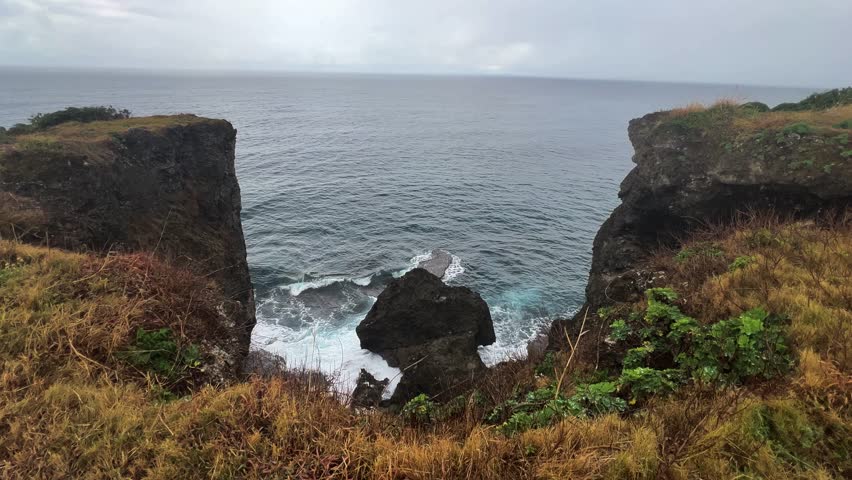 Coastal Cliff Ocean View Okinawa Japan