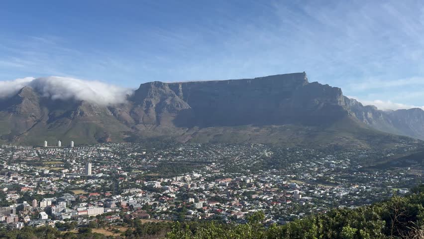 Table Mountain Cape Town on a sunny summers day.