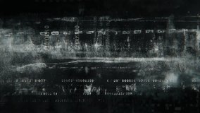 Glitch cyberpunk industrial grunge animated texture overlay background with dense black data blocks, washed static strokes, cold teal noise clusters and eroded signal fragments flickering like damaged - Powered by Shutterstock - Get 15% off with code: PIKWIZARD15