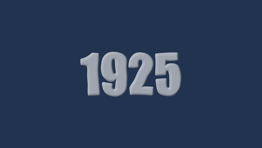 3D Rendered Gray Number 1925 Centered on a Dark Blue Background year numeral