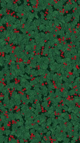 Seamless Animated Holly Berry Christmas Pattern