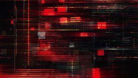 Glitch cyberpunk industrial grunge animated texture overlay background with sharp red matrix lines, flickering multicolor code bars, granular interface clusters and vibrant scan stroke motion - Powered by Shutterstock - Get 15% off with code: PIKWIZARD15