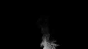 Realistic White Smoke Stream Slowly Rising on Black Background (4K UHD). Cinematic VFX Element for Horror, Mystery, and Abstract Scenes with Alpha Channel. - Powered by Shutterstock - Get 15% off with code: PIKWIZARD15