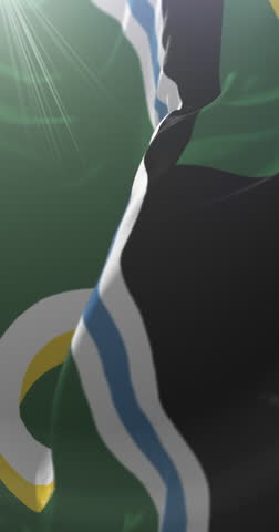 Flag of Western Province, Solomon Islands. Loop. 4K Vertical