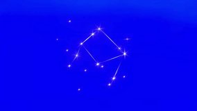 A captivating animation showcases the Libra zodiac constellation, vividly rendered with sparkling white stars against a serene deep blue gradient background. - Powered by Shutterstock - Get 15% off with code: PIKWIZARD15
