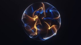 4K seamless loop of a glowing blue and orange fractal energy orb with dynamic particle waves and sci-fi motion. Perfect for tech visuals, events and futuristic design. - Powered by Shutterstock - Get 15% off with code: PIKWIZARD15
