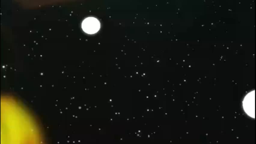 A dark, deep blue night sky filled with numerous small, bright, twinkling white stars, with a strong yellow light source visible in the lower left corner.