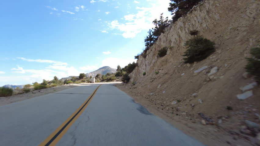 Sierra Nevada Mts Horseshoe Meadow Road Ascend 16 MultiCam Front View Driving Plate California USA