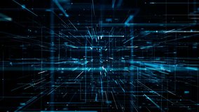 Seamless 3D animation flying through abstract digital data streams, binary code, and futuristic technology elements for science and tech visualizations. - Powered by Shutterstock - Get 15% off with code: PIKWIZARD15