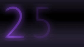 Abstract Countdown Clock Background Purple Neon Numbers. Moody purple abstract backdrop featuring a countdown motif. Perfect for intros, titles, and digital media projects - Powered by Shutterstock - Get 15% off with code: PIKWIZARD15