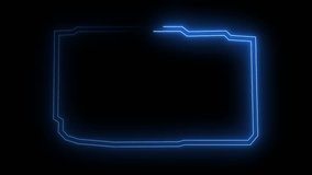 Glowing neon technological blue color HUD template callout animation. Neon blue motion graphics of hud callout icon on black background. - Powered by Shutterstock - Get 15% off with code: PIKWIZARD15