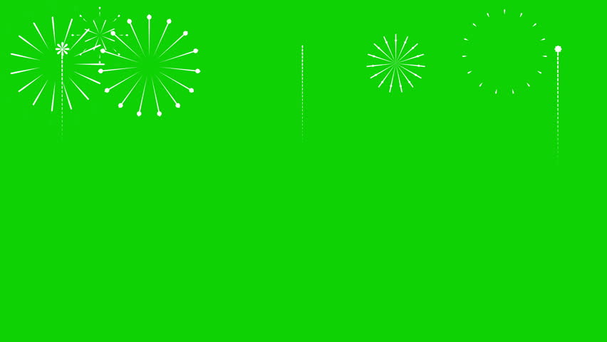 Dynamic 2D fireworks animation on green screen. Dynamic Fireworks Animation for VFX and Motion Graphics