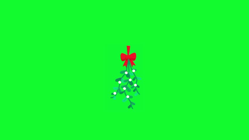 animated Christmas decorations on a green background