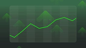 Green rising line chart moving up. Stock market growth arrows and momentum. Financial analytics, crypto trading, KPI, revenue-increase. Bullish uptrend graph. Sales performance, positive metrics - Powered by Shutterstock - Get 15% off with code: PIKWIZARD15