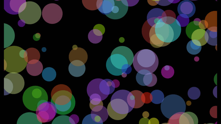 Bright translucent overlapping circles bokeh effect animation with alpha background for elegant overlays