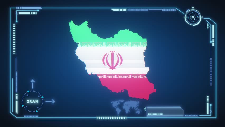 Futuristic Digital Iran map HUD animation, global network cyber technology, government, Country Map, Politics, Travel, News, and Sports Events - Powered by Shutterstock - Get 15% off with code: PIKWIZARD15