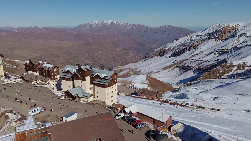 Aerial view of Valle Nevado, close to Santiago.	