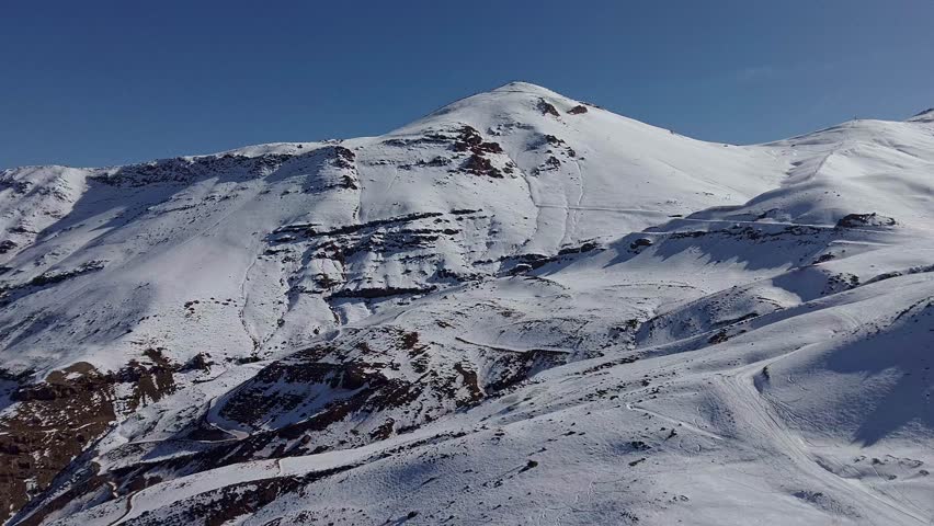 Snow covered at Andes Mountains, near Santiago Chile.	