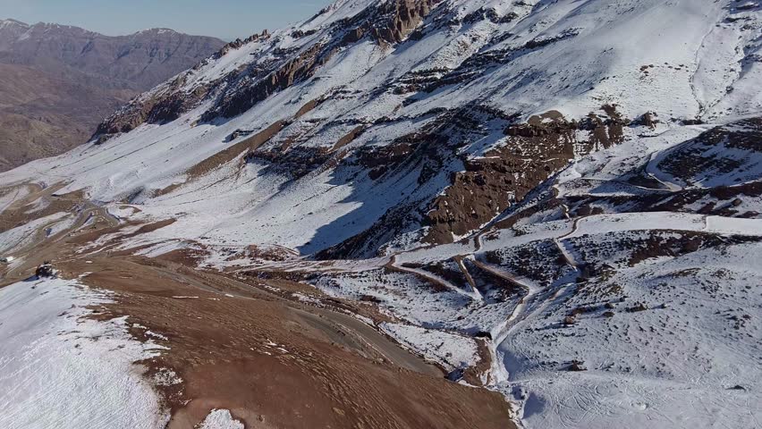 Scenic road at Valle nevado, near Santiago Chile.	
