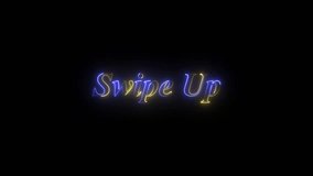 A neon "Swipe Up" text with blue and yellow glow effect on a black background. Ideal for social media. - Powered by Shutterstock - Get 15% off with code: PIKWIZARD15