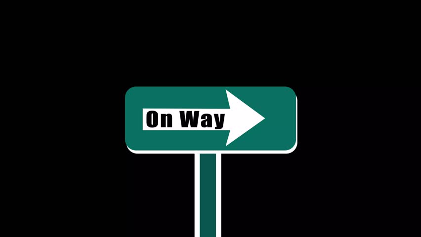 Abstract one way text with arrow symbol traffic sign signaling to car traffic only one-way movement direction left to right way