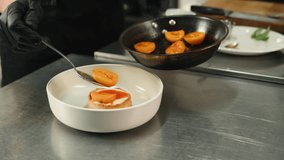 Layered cheesecake with peaches dessert pie in restaurant on white wooden background. top view - Powered by Shutterstock - Get 15% off with code: PIKWIZARD15