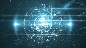 Luminous core pulsing, central globe emitting nodes and links, expanding to show global network. Futuristic, holographic, cybernetic, connectivity, grid, avatars, icons - Powered by Shutterstock - Get 15% off with code: PIKWIZARD15