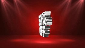 Dynamic 3D render of '50% OFF' in shiny chrome text. Shopping carts, price tags, gift boxes appear on vibrant red. Perfect for sales promotions. - Powered by Shutterstock - Get 15% off with code: PIKWIZARD15