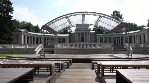 Aerial View Domed Building Surrounding Colonnades
