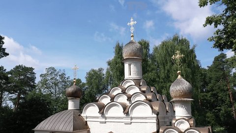 Detailed Drone Footage Patterned Domes Crosses on