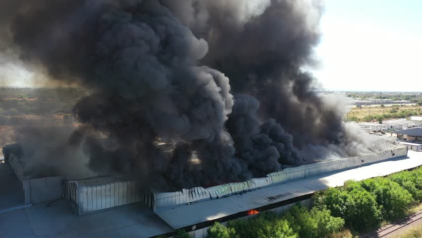 Major Industrial Blaze, Huge Factory Fire Incident Highlighting Severe Insurance Risk and Property Destruction,