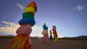Seven Magic Mountains Art Installation Las Vegas Desert Landscape Timelapse - Powered by Shutterstock - Get 15% off with code: PIKWIZARD15