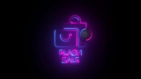 Neon shopping bags and flash sale text with notification count 17 discount offer - Powered by Shutterstock - Get 15% off with code: PIKWIZARD15