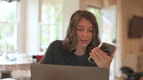 joyful tech discovery, bright culinary surprise sparks delighted response from joyful mother, cheerful mother reacts with excitement to innovative technological breakthroughs in her cooking - Powered by Shutterstock - Get 15% off with code: PIKWIZARD15