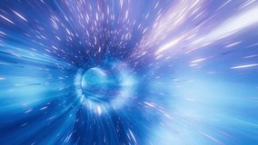 Time Tunnel. A colorful trailing light creates a time tunnel effect, allowing for instant teleportation. Can be used as a transition effect. Looping teleportation tunnel. - Powered by Shutterstock - Get 15% off with code: PIKWIZARD15