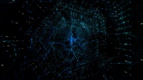 Futuristic travel into black space towards blue lightning neon glowing energy. - Powered by Shutterstock - Get 15% off with code: PIKWIZARD15