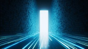 Glowing binary data tunnel background, 3d rendering 4k - Powered by Shutterstock - Get 15% off with code: PIKWIZARD15