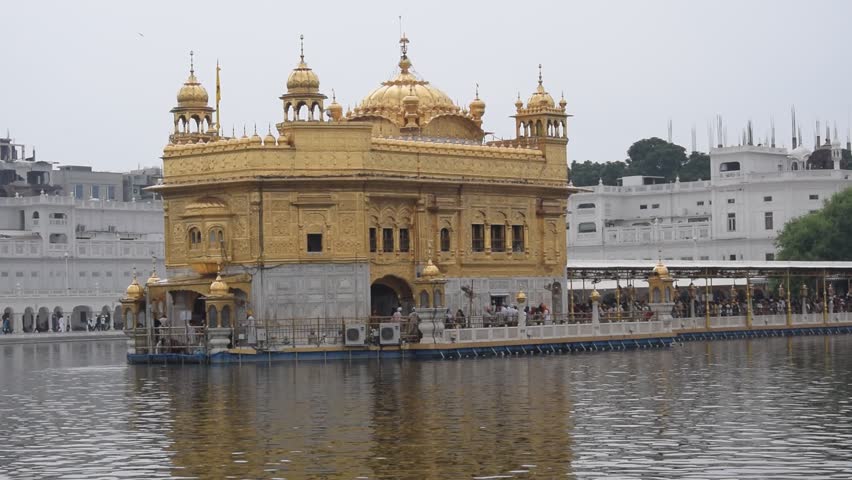 Beautiful view of Golden Temple - Harmandir Sahib in Amritsar, Punjab, India, Famous indian sikh landmark, Golden Temple, the main sanctuary of Sikhs in Amritsar, India