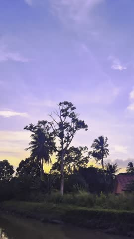 Sunset purple sky evening scenery