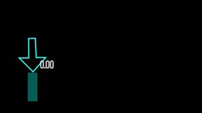 Teal bar chart with falling arrows and numeric data on dark background visualizing trends and stats. Bar chart with downward arrows and numbers in teal on black background showing graph statistics. - Powered by Shutterstock - Get 15% off with code: PIKWIZARD15