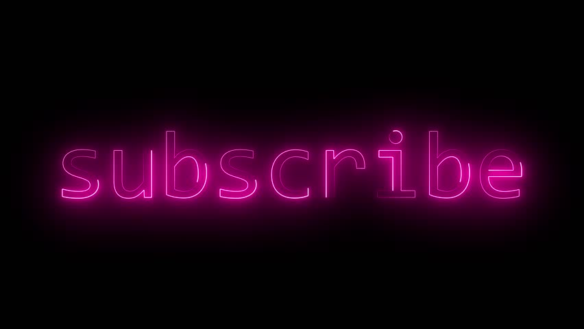 Glowing neon subscribe button animation on black background - Powered by Shutterstock - Get 15% off with code: PIKWIZARD15