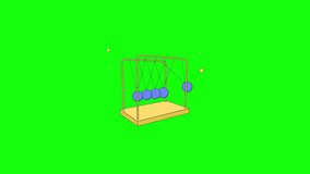 Blue Newton’s cradle swings back and forth in smooth motion on green screen  — ideal for physics lessons and science edits. - Powered by Shutterstock - Get 15% off with code: PIKWIZARD15